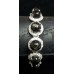 925 Sterling Silver Real Natural Black Star, Zircon Bracelet Size 7.9" Christmas